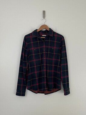 Faherty Legend Sweater Button Up Shirt Outer Limits Plaid Size Medium